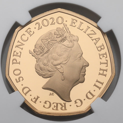 イギリス 2020年 くまのプーさん ピグレット 50ペンス金貨 PF70UCAM:6955776-010